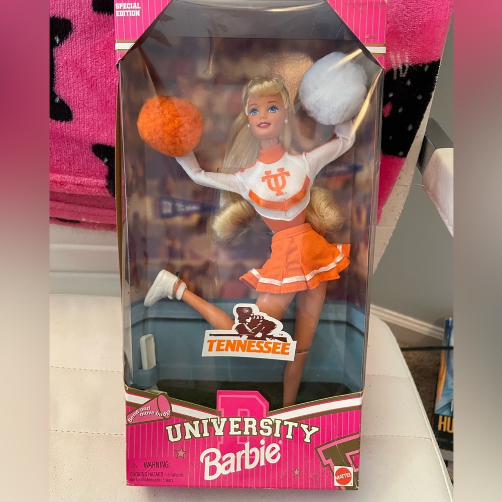 Barbie Tennessee Cheerleader Doll with Orange and White Outfit